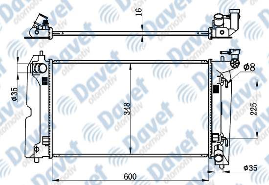 ORIS BTO504016 Motor Su Radyatoru Brazing Corolla 01-> Gecmeli 598×349x16 Otomatik Sanzuman